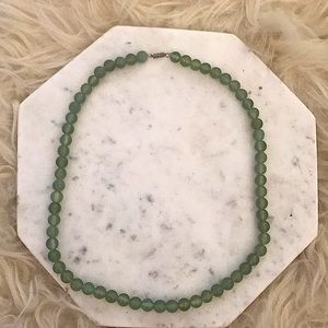 Green handmade jade beaded 15” necklace authentic Chinese